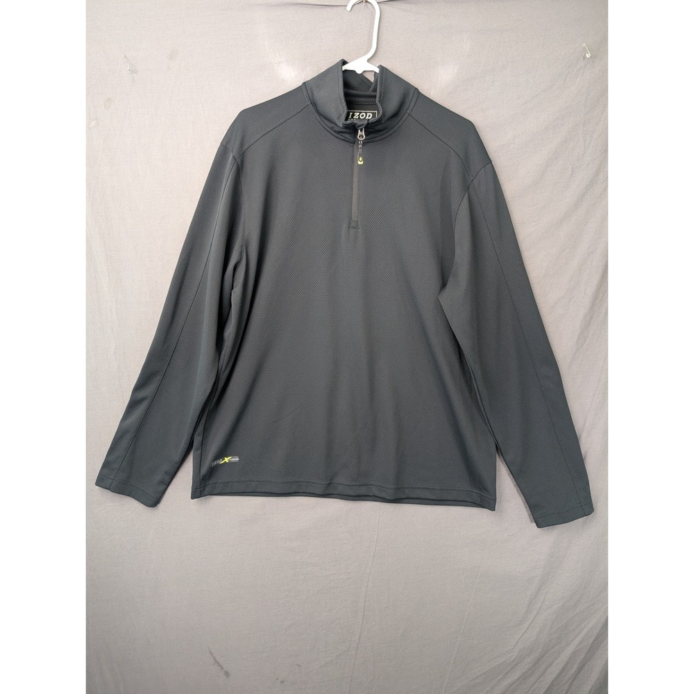 IZOD Mens PerformX Quarter Zip Pullover Shirt Gray Large 4577160